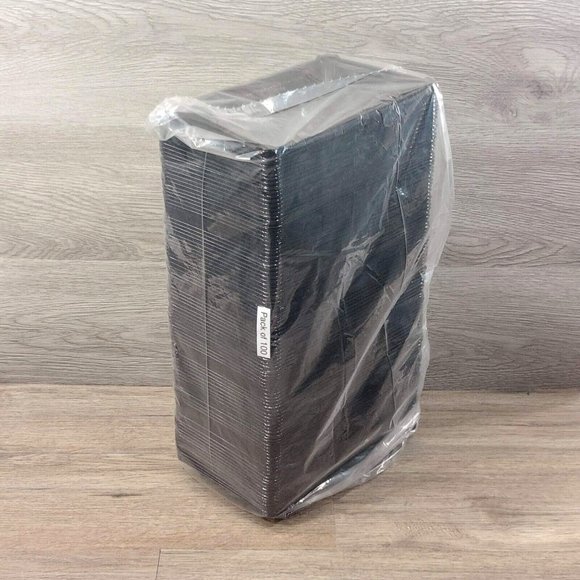 Large Sushi To Go Tray WITHOUT Lid Black Plastic Take Out Container 100 Pack - Picture 6 of 8